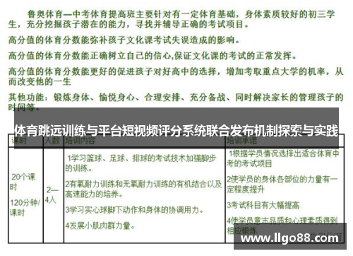 体育跳远训练与平台短视频评分系统联合发布机制探索与实践